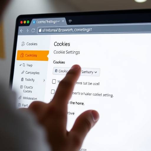 Una persona gestionando la configuraci칩n de cookies en un navegador web.